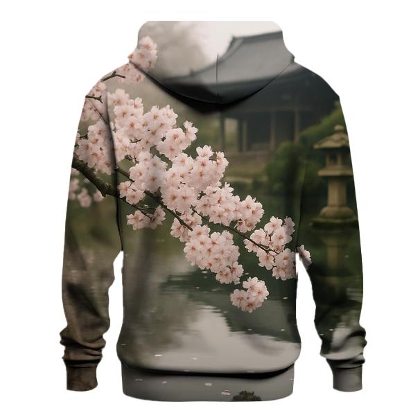 Cherry Blossoms Reflected In Temple Pond pullover hoodies