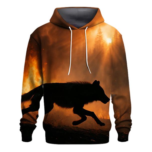 Forest Fire Escape Wolf Silhouette hoodie trends