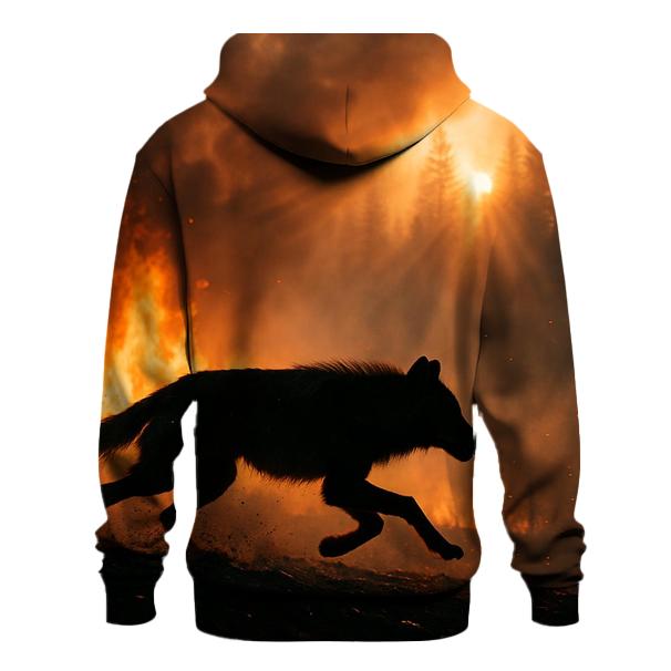 Forest Fire Escape Wolf Silhouette hoodie trends