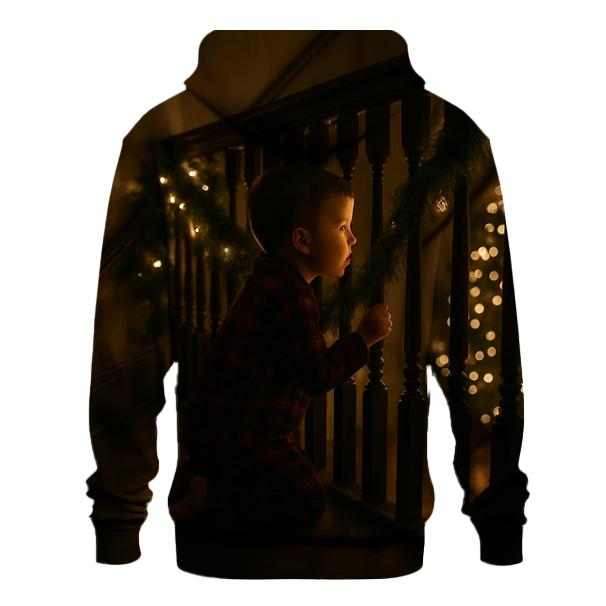 Child Waiting For Santa Upstairs Landing lightweight hoodies