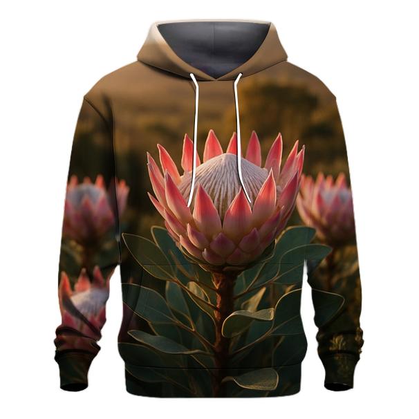 Protea Harvest In South African Fynbos premium hoodies
