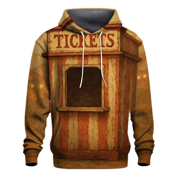 Old Carnival Ticket Booth Illustration graphic hoodies
