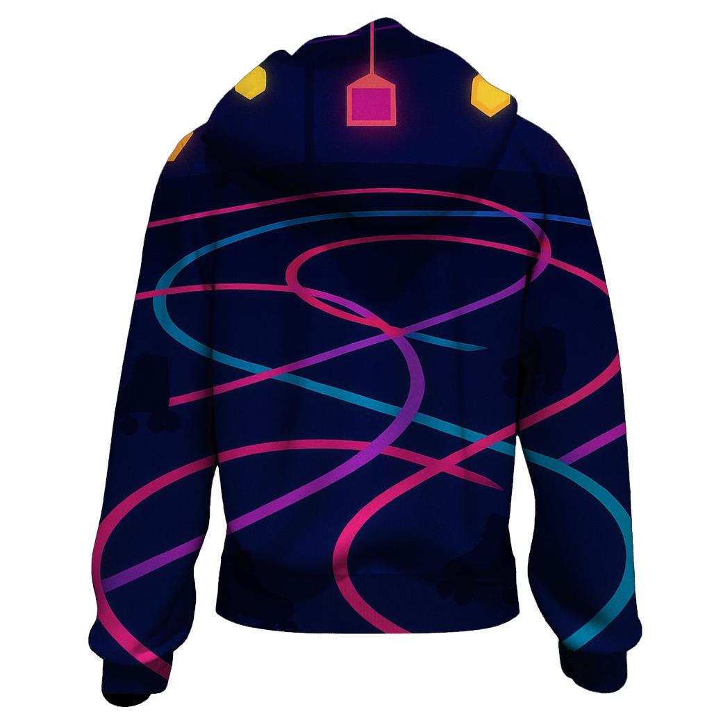 Neon Roller Rink Lights lightweight hoodies