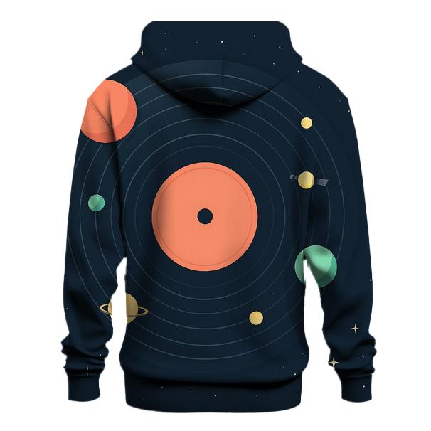 Cosmic Vinyl Orbit printed hoodies