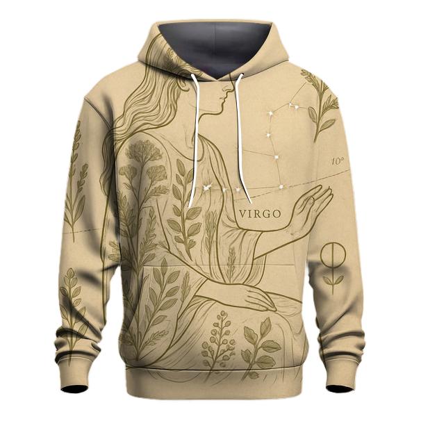 Virgo Celestial Herbarium Chart zip-up hoodies