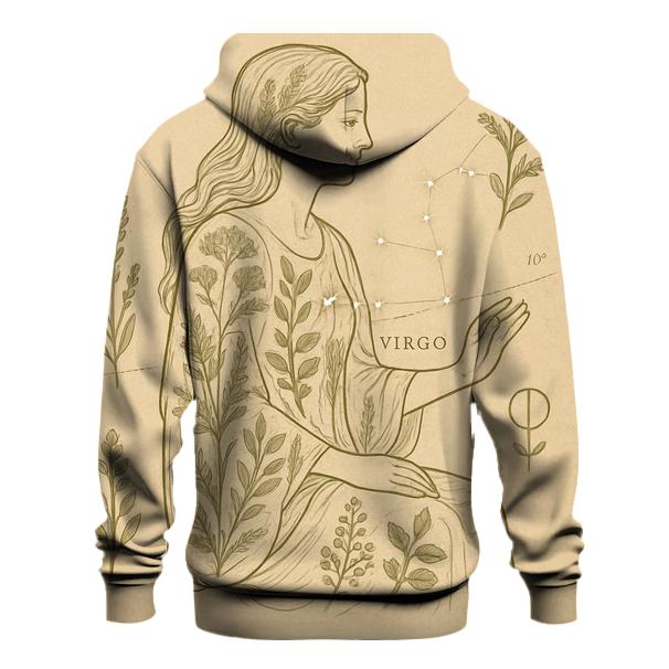 Virgo Celestial Herbarium Chart zip-up hoodies