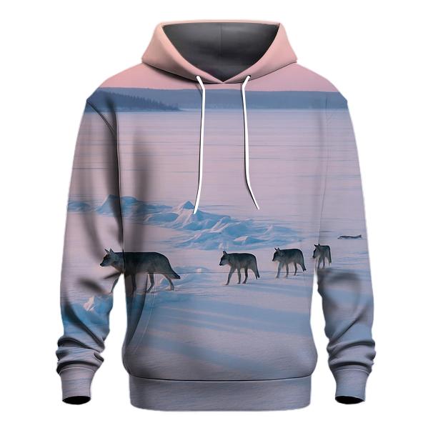 Winter Pack On Frozen Lake Pressure Ridge hoodie styles
