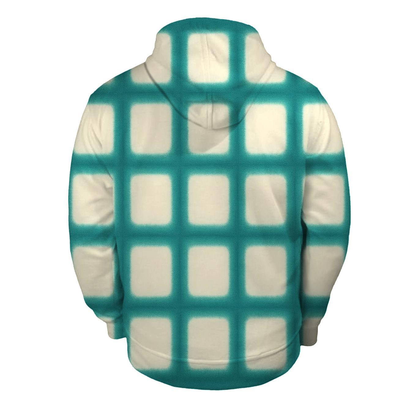 Teal Itajime Lantern Grid heavyweight hoodies
