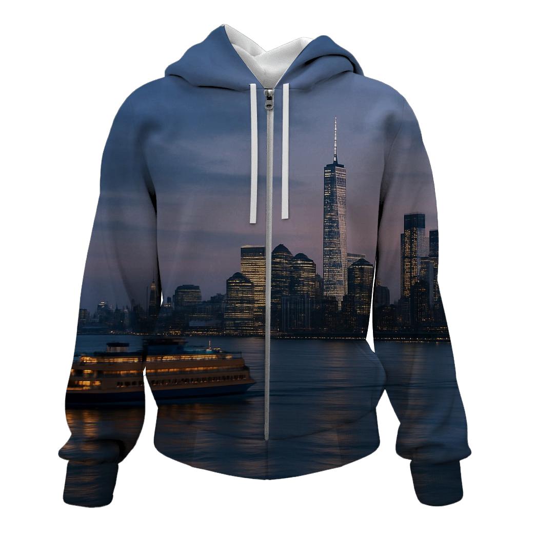 Harbor Dawn Over Lower Manhattan custom hoodies