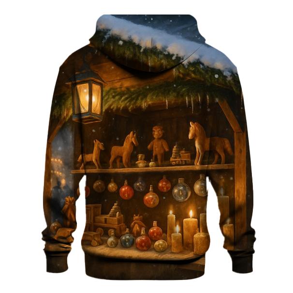 Old World Christmas Market Stall printed hoodies