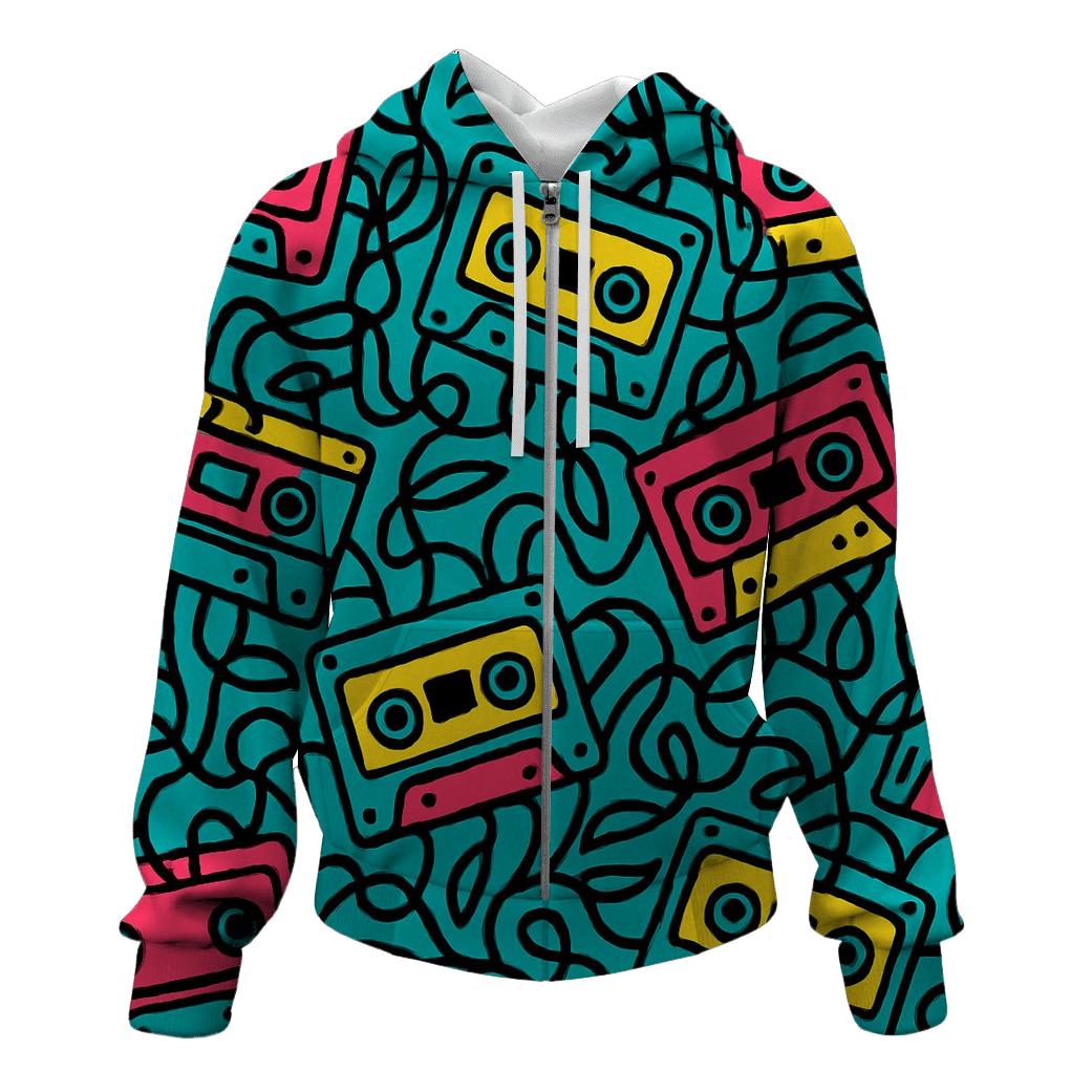 Cassette Jungle Pattern heavyweight hoodies