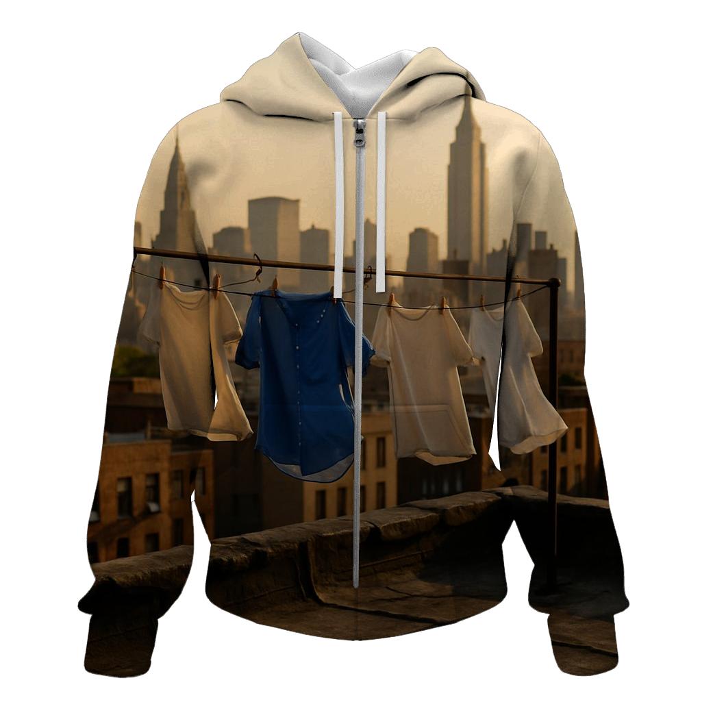 Queens Rooftop Laundry With Midtown Skyline hoodie designs