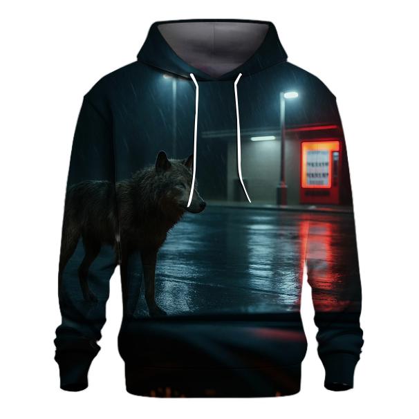 Rain Soaked Wolf At Highway Rest Stop Edge hoodie trends