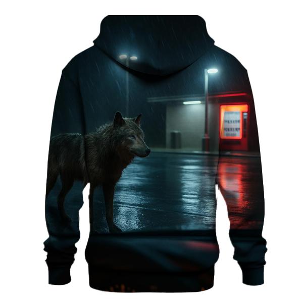 Rain Soaked Wolf At Highway Rest Stop Edge hoodie trends