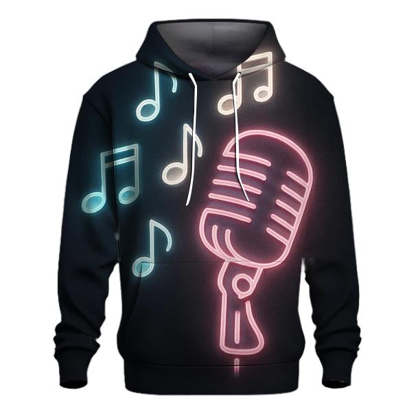 Soft Metallic Neon Sign Notes graphic hoodies