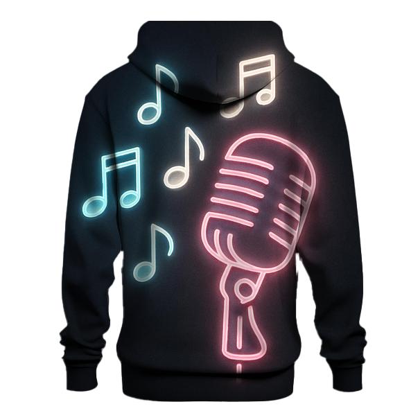 Soft Metallic Neon Sign Notes graphic hoodies