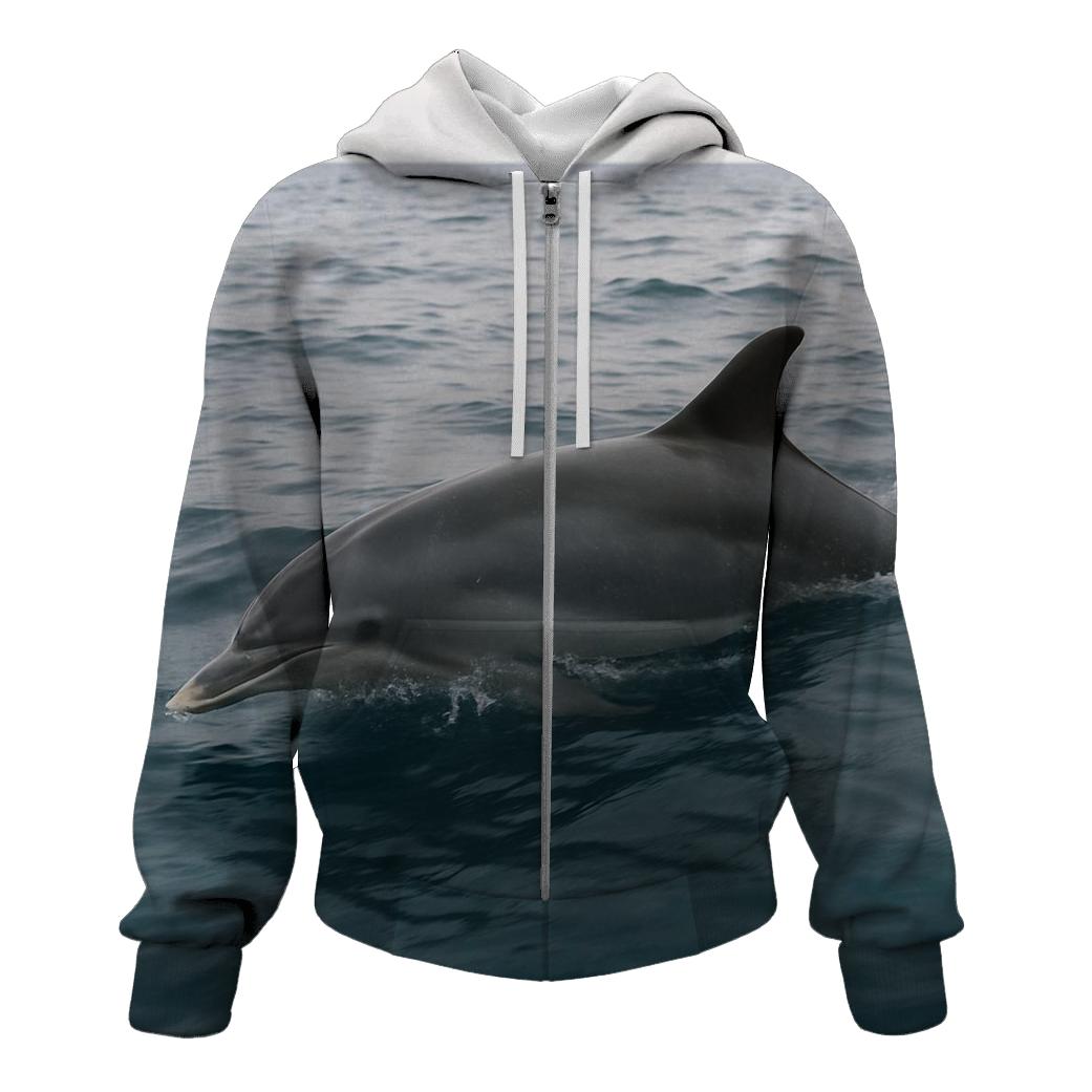 Wave Crest Patrol Bottlenose Dolphin designer hoodies