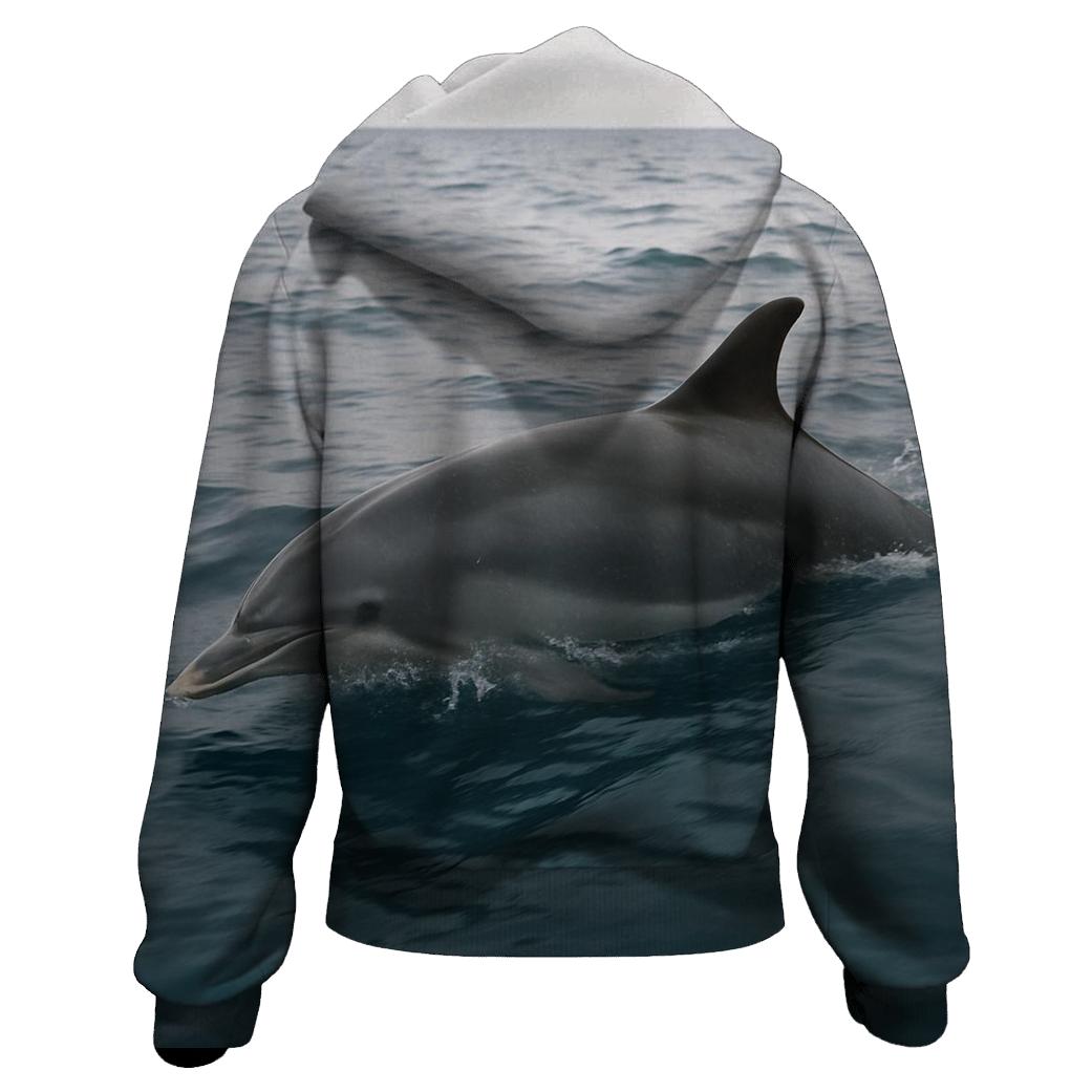 Wave Crest Patrol Bottlenose Dolphin designer hoodies
