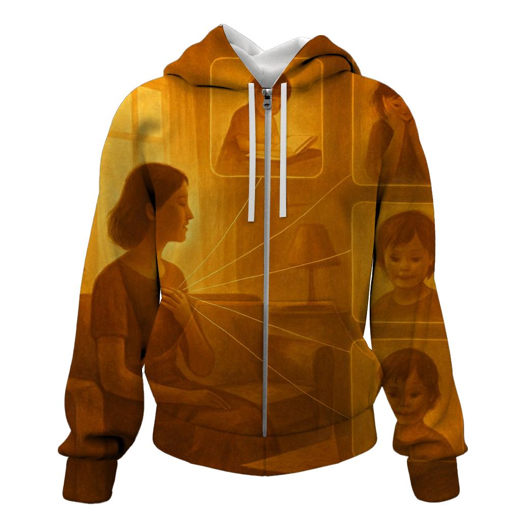 The Thread That Stitches Days Together zip-up hoodies