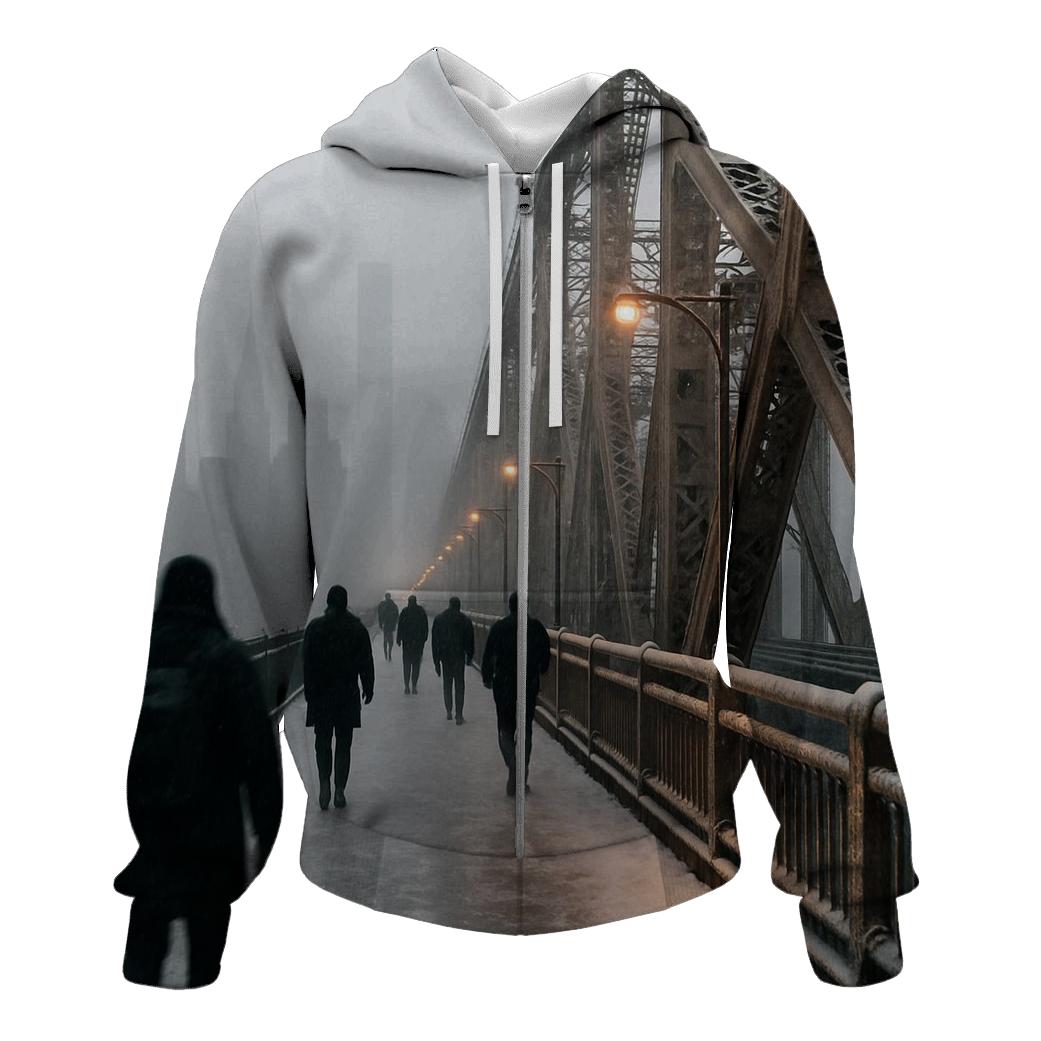 Winter Commute Over Queensboro Bridge hoodie trends