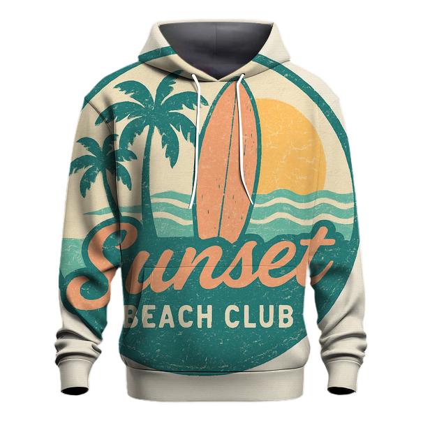 Retro Beach Club Summer Badge premium hoodies