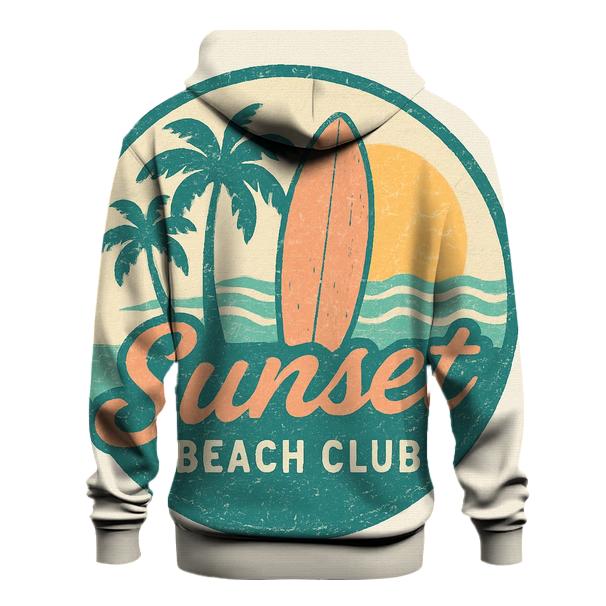 Retro Beach Club Summer Badge premium hoodies