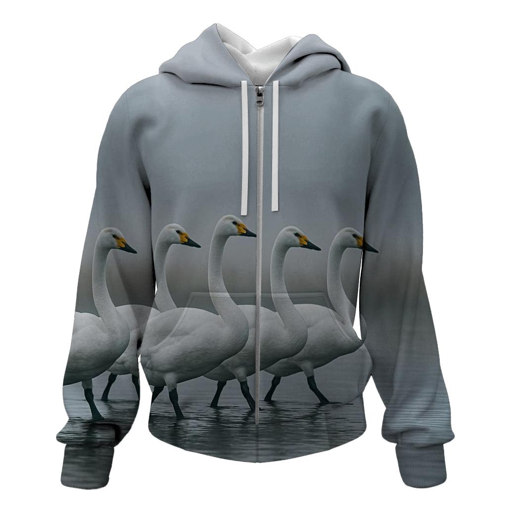 Mist Line March Whooper Swans hoodie trends