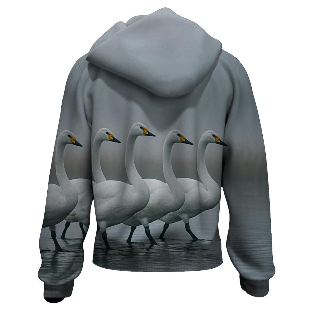Mist Line March Whooper Swans hoodie trends