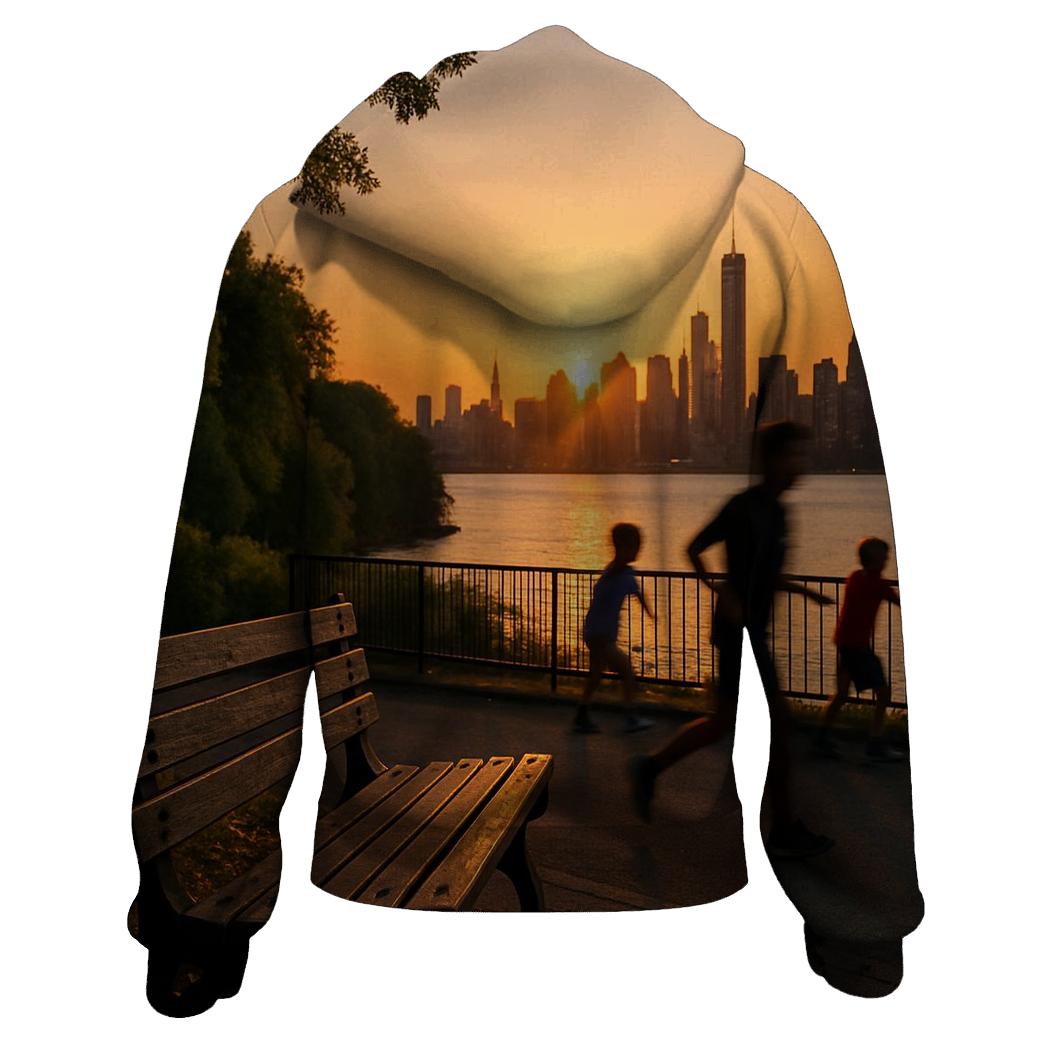 Harlem Riverside Sunset Skyline premium hoodies