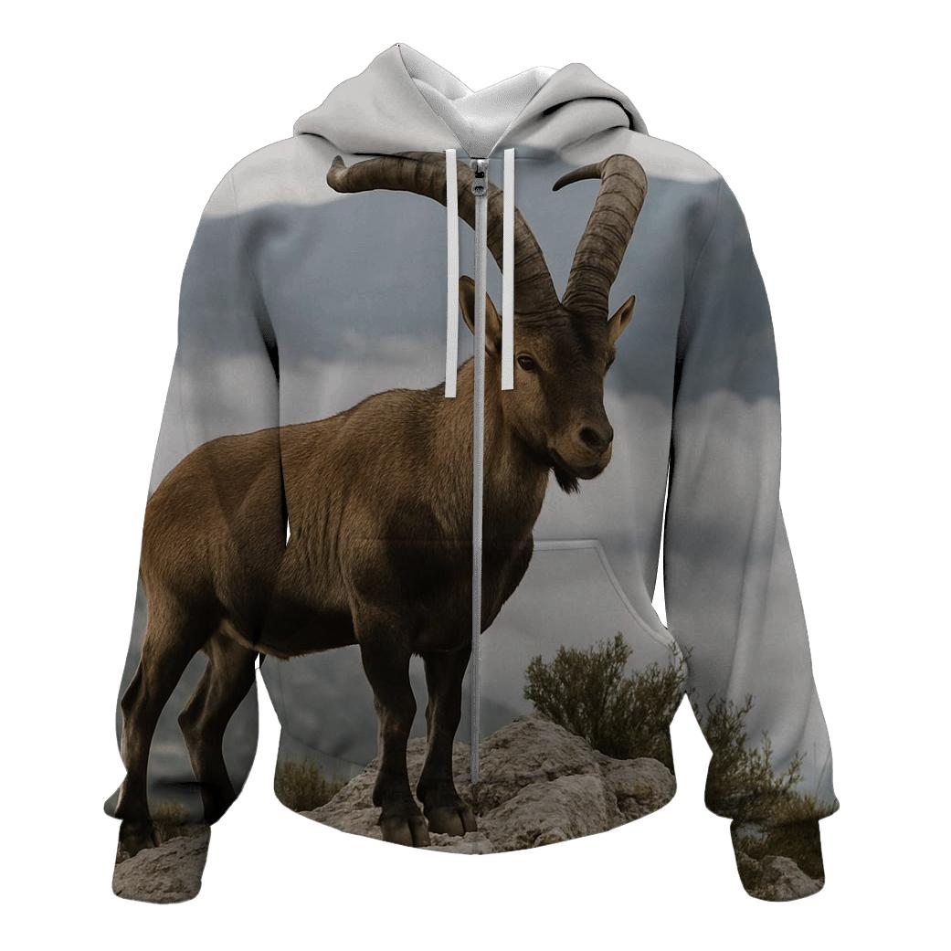 Ridge Sentinel Iberian Ibex printed hoodies