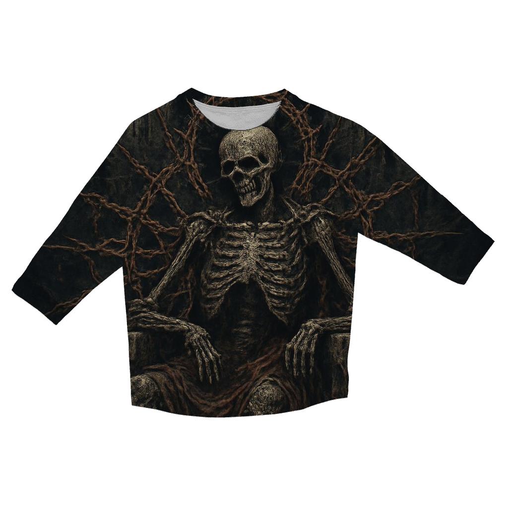 Throne Of Rusted Haloes printed three quarter sleeve shirts