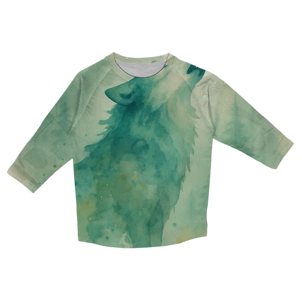 Forest Spirit Watercolor Howl cotton quarter sleeve shirts