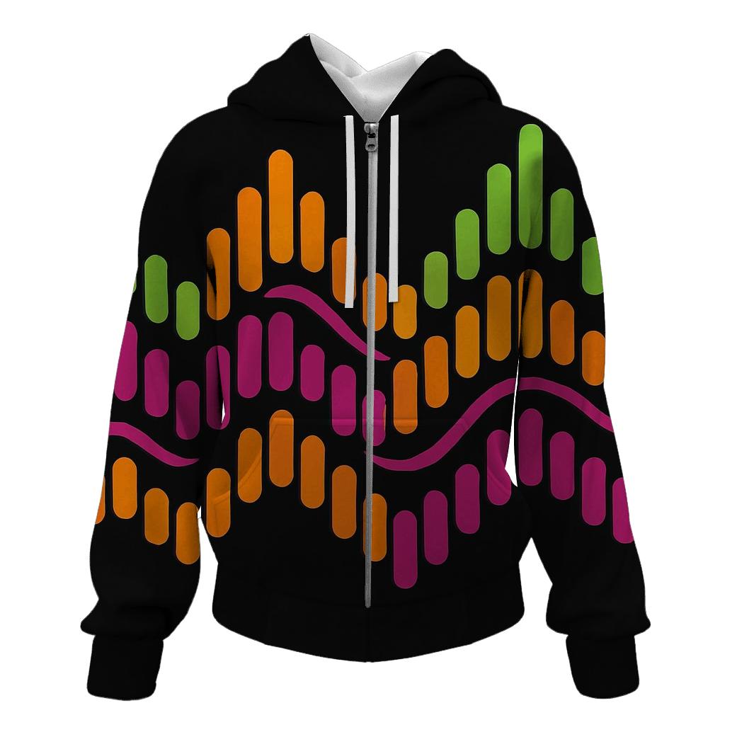 Analog Equalizer Waves printed hoodies
