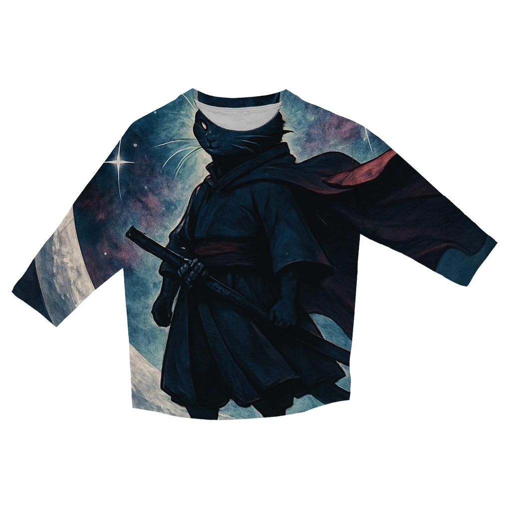 Nebula Samurai Cat Sentinel stylish quarter sleeve tops
