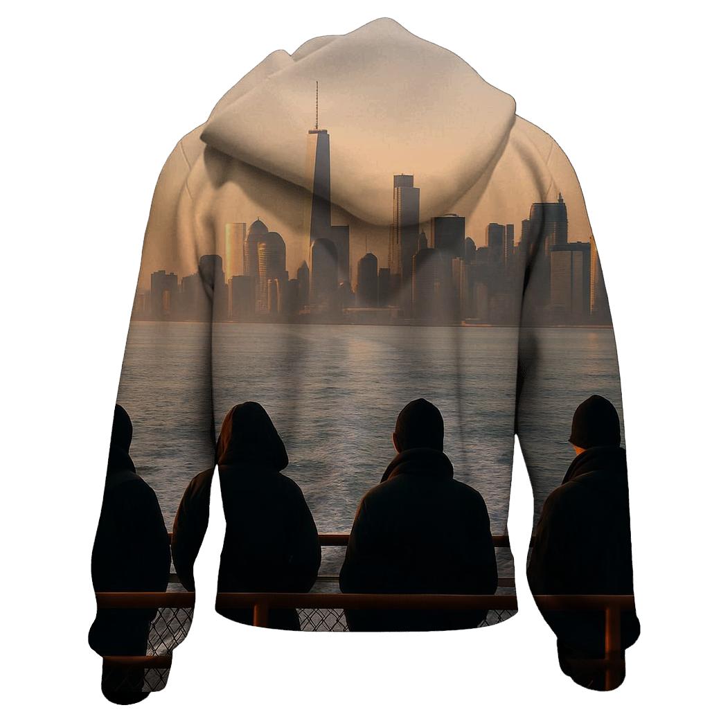 Sunrise From Staten Island Ferry Deck premium hoodies