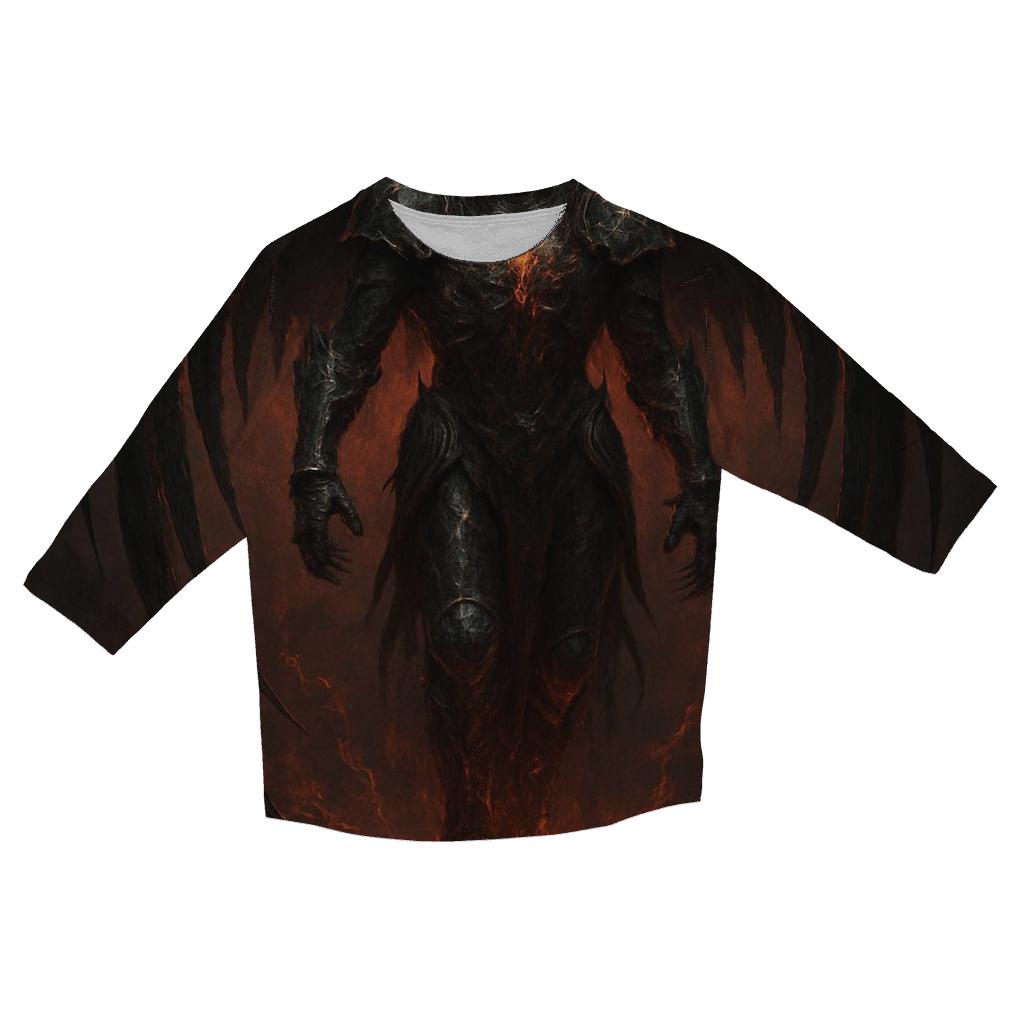 Seraph Of Bladed Wings casual three quarter sleeve shirts