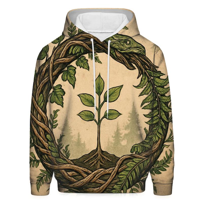Forest Spirit Ouroboros printed hoodies