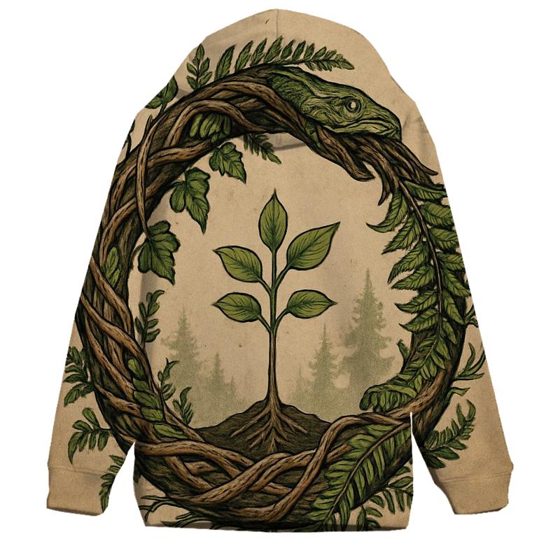 Forest Spirit Ouroboros printed hoodies