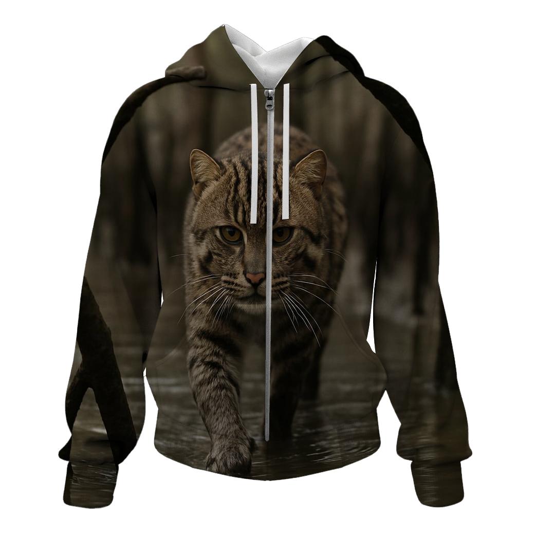 Mangrove Quiet Fishing Cat zip-up hoodies