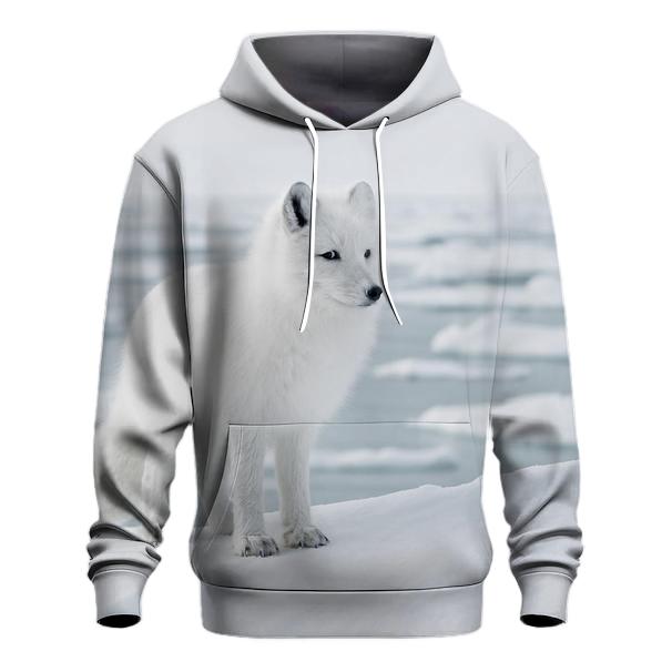 Glacial Edge Gaze Arctic Fox printed hoodies