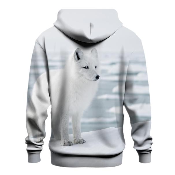 Glacial Edge Gaze Arctic Fox printed hoodies