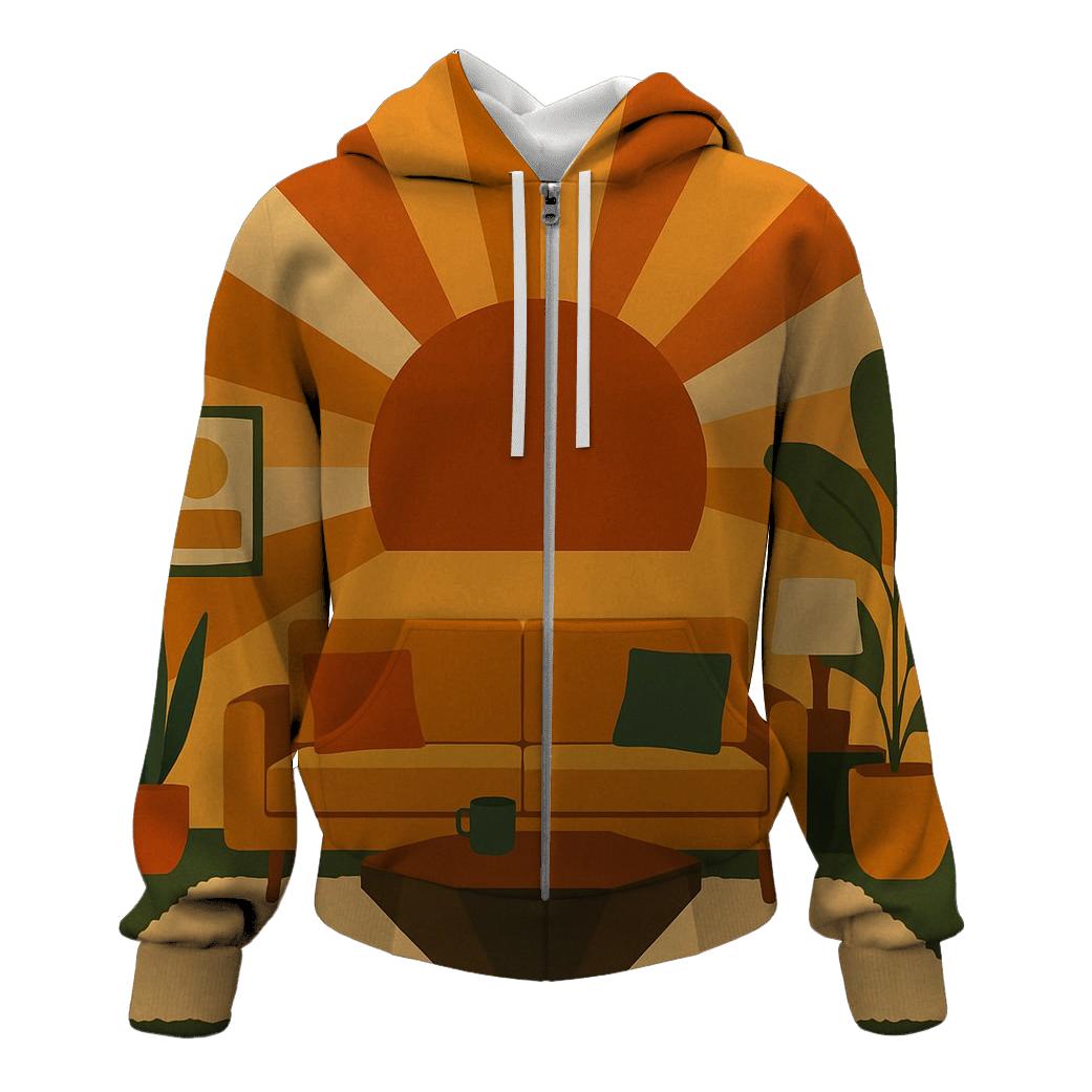 Sunburst Living Room Lounge printed hoodies