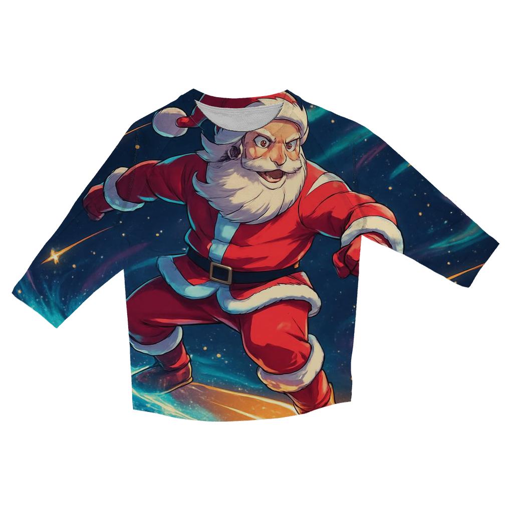 Starlight Surf Santa trendy 3/4 sleeve tops
