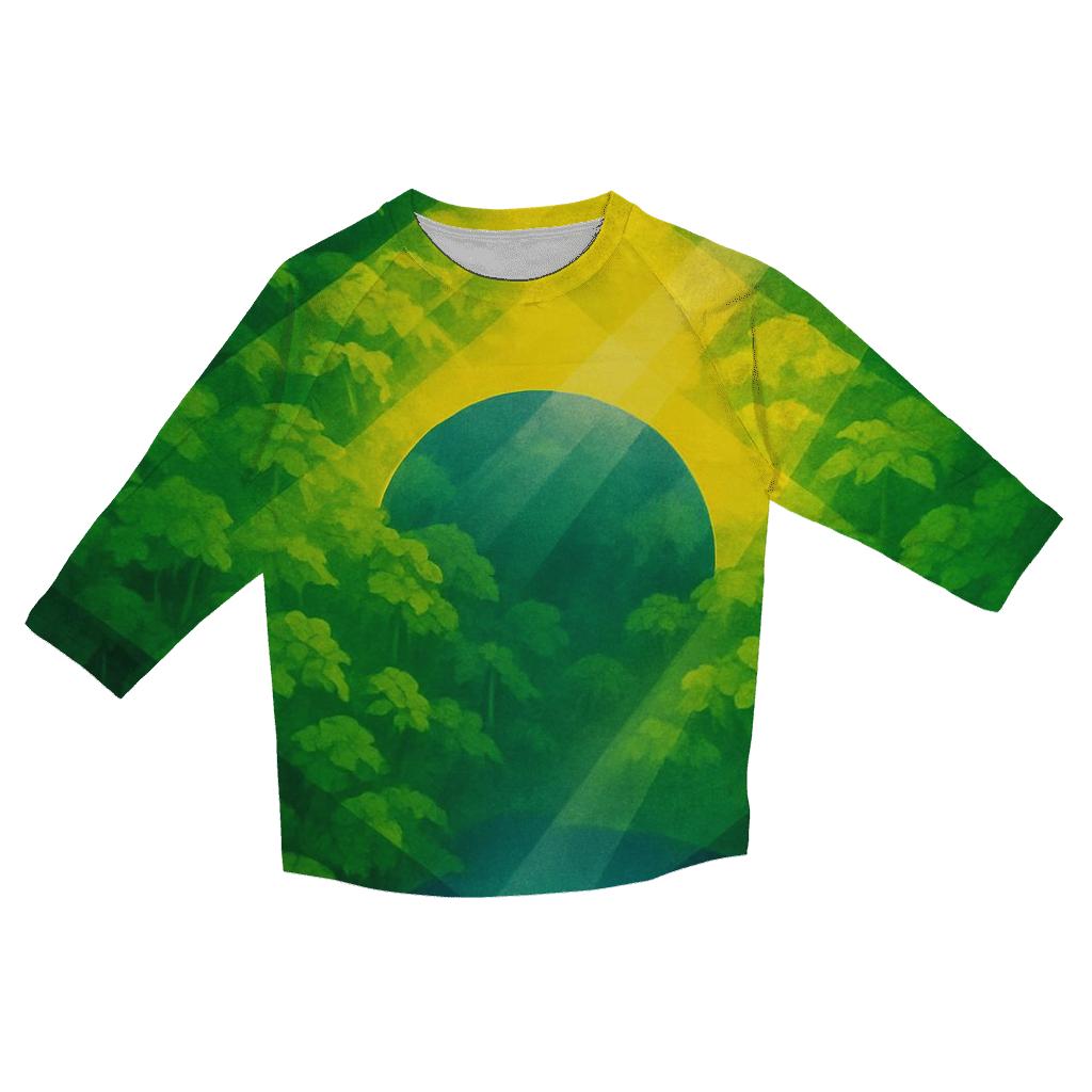 Brazilian Rainforest Canopy Flag Morph trendy 3/4 sleeve tops