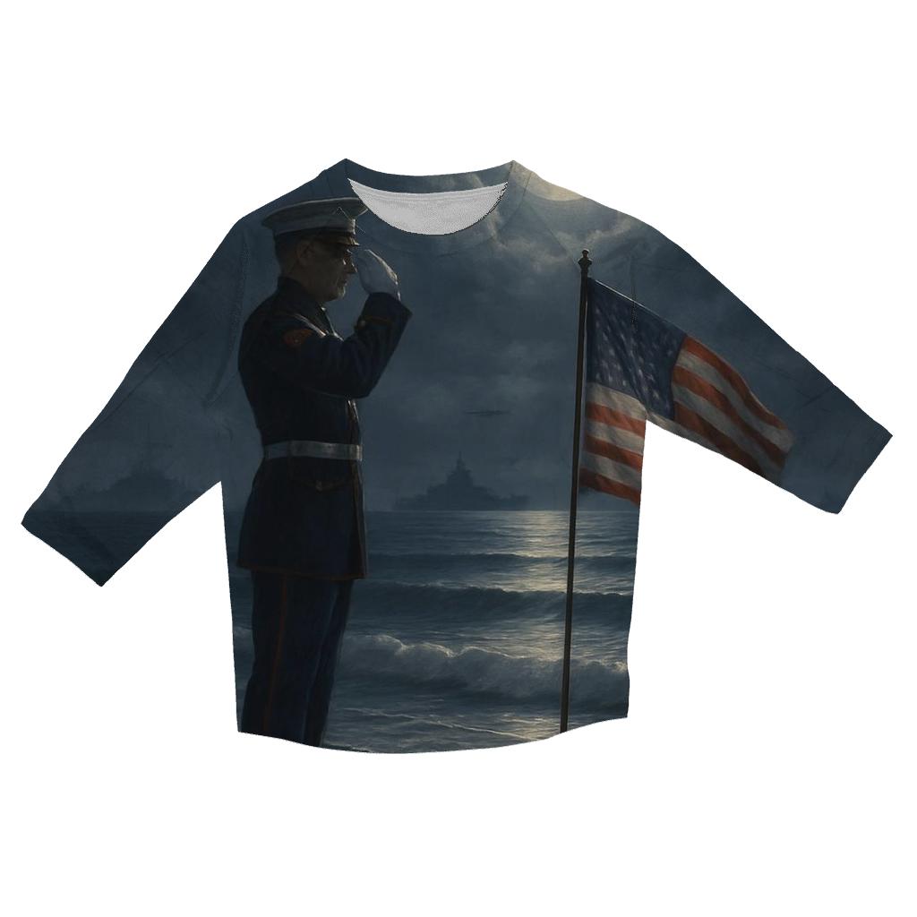 Silent Salute At Distant Shore stylish quarter sleeve tops