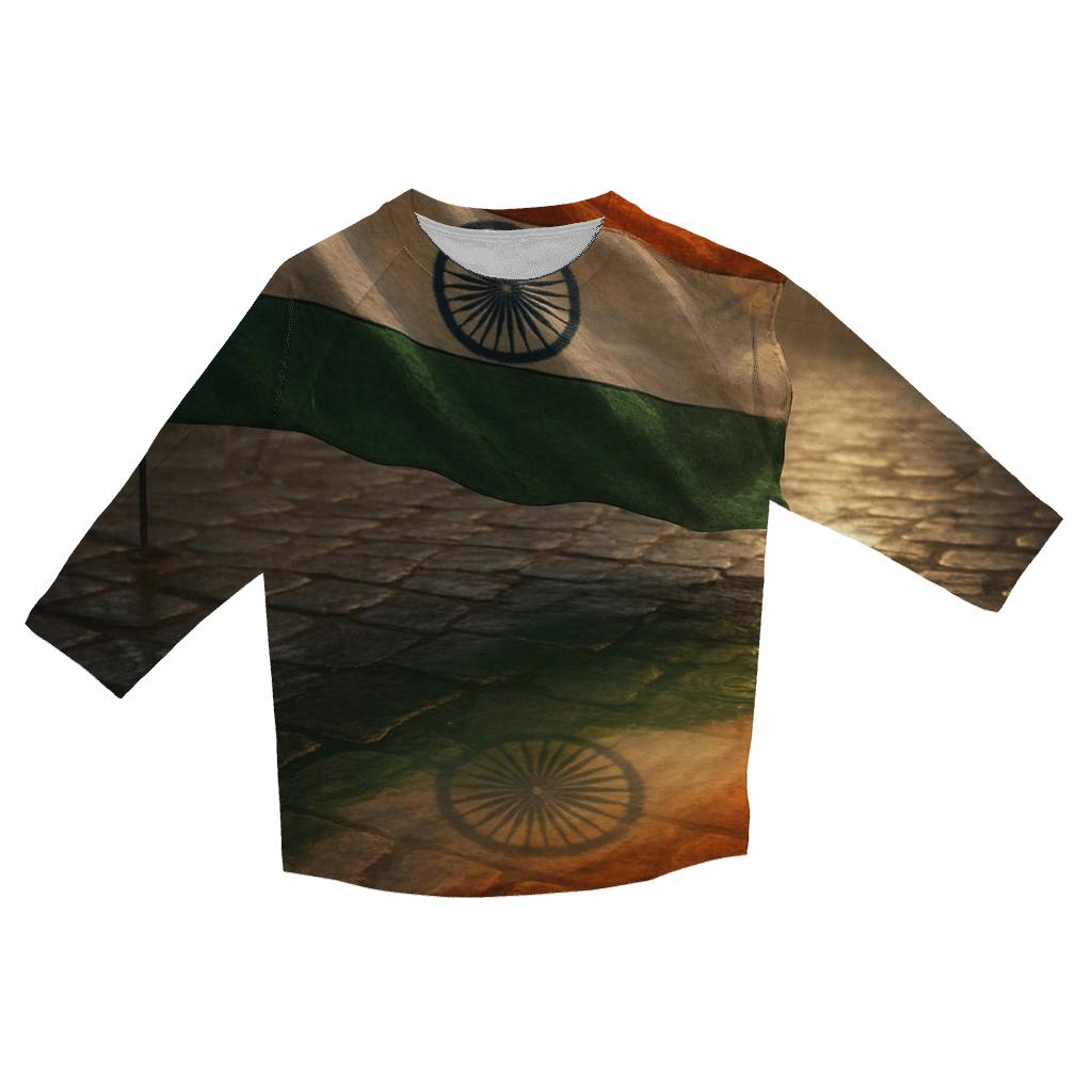 Indian Monsoon Sky Flag Reflection designer 3/4 sleeve blouses