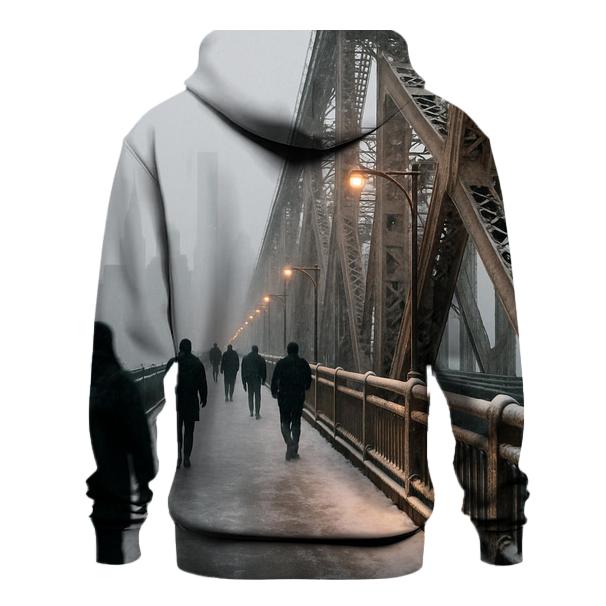 Winter Commute Over Queensboro Bridge custom hoodies