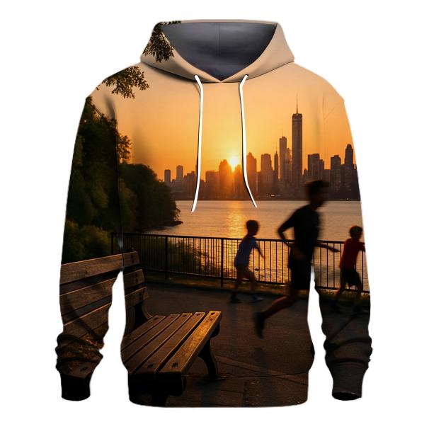 Harlem Riverside Sunset Skyline lightweight hoodies