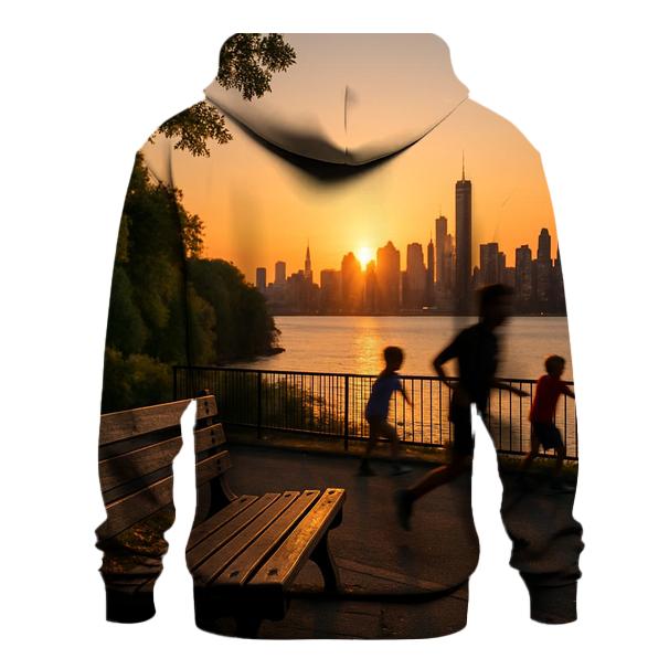 Harlem Riverside Sunset Skyline lightweight hoodies