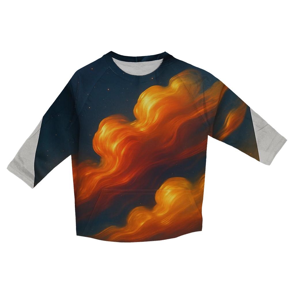 Prismatic Drift Gradient Clouds casual three quarter sleeve shirts